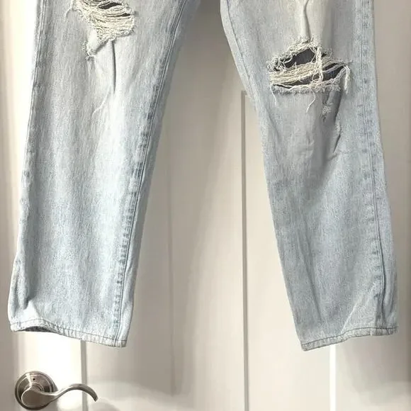 Madewell Women’s The Dad Jean High Rise Distressed Size 26 Light Wash - Picture 8 of 14